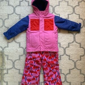 Hanna Andersson Pink and Blue Ski Jacket and Pants